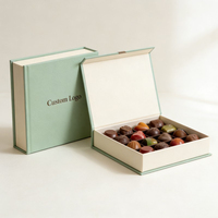 Boîte en papier magnétique en forme de livre pour chocolats, avec séparateur, pour truffes, noix, chocolats, emballage cadeau magnétique pour chocolats