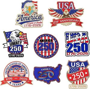 Broches de esmalte <span class=keywords><strong>y</strong></span> pedrería con diseño de bandera patriótica para el 250 aniversario de EE. UU. en 2026, regalo para el Día de la Independencia del 4 de julio - Product Image 5