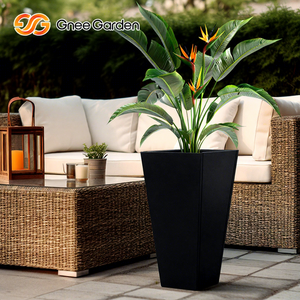 Jardinières carrées sur mesure en acier corten avec finition galvanisée, style américain, pour la maison et le jardin, pots à fleurs - Product Image 1
