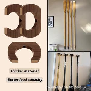 Soporte de pared de madera para remos, forma redonda, estante de almacenamiento multiusos para organización de palas de barco y bates de béisbol, duradero y sólido - Product Image 3