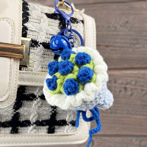Mini bouquet portatile di fiori all'uncinetto, <span class=keywords><strong>portachiavi</strong></span> floreale fatto <span class=keywords><strong>a</strong></span> mano per borsa e regalo per la fidanzata, piccolo presente - Product Image 2