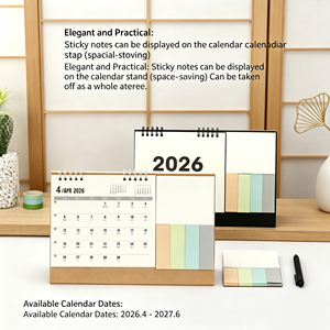 Calendario da Scrivania 2026-2027 con Blocco Note Semplice, Personalizzabile per Aziende, Ornamento da Ufficio - Product Image 5