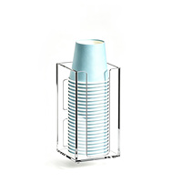 Distributeur de gobelets mural en acrylique transparent, support de rangement pour gobelets en papier jetables, pour salle de bain, cuisine, station café
