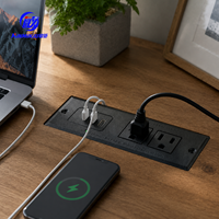 Gizli Gömme Masa Üstü Prizli Güç Şeridi Uzatma Kablosu 2 AC Priz 3 USB-A Girişi 1.5m Kablo Ev Mobilyası
