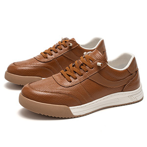 รองเท้าหนังลำลองผู้ชายแบบสวม สีพื้น พื้นนุ่ม สไตล์เรือ - Product Image 4