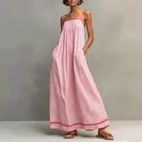 Robe de bureau ample à taille haute pour femme, manches longues, sans col, couleur unie, en polyester, pour l'automne, vente en gros