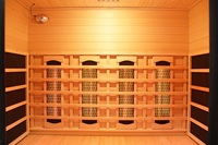 Ruang Sauna Inframerah Dalam Ruangan Desain Baru Ukuran 4 Orang, Terbuat dari Kayu, dengan Batu Garam Himalaya