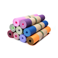 Tapis de yoga TPE antidérapant personnalisé avec impression, 6 mm, 8 mm, couleur de l'étiquette, antidérapant