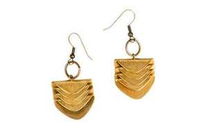 Pendiente de latón hecho a mano indio de alta calidad de estilo americano de tendencia, pendientes de latón con cuentas azules, joyería de moda chapada en oro - Product Image 6