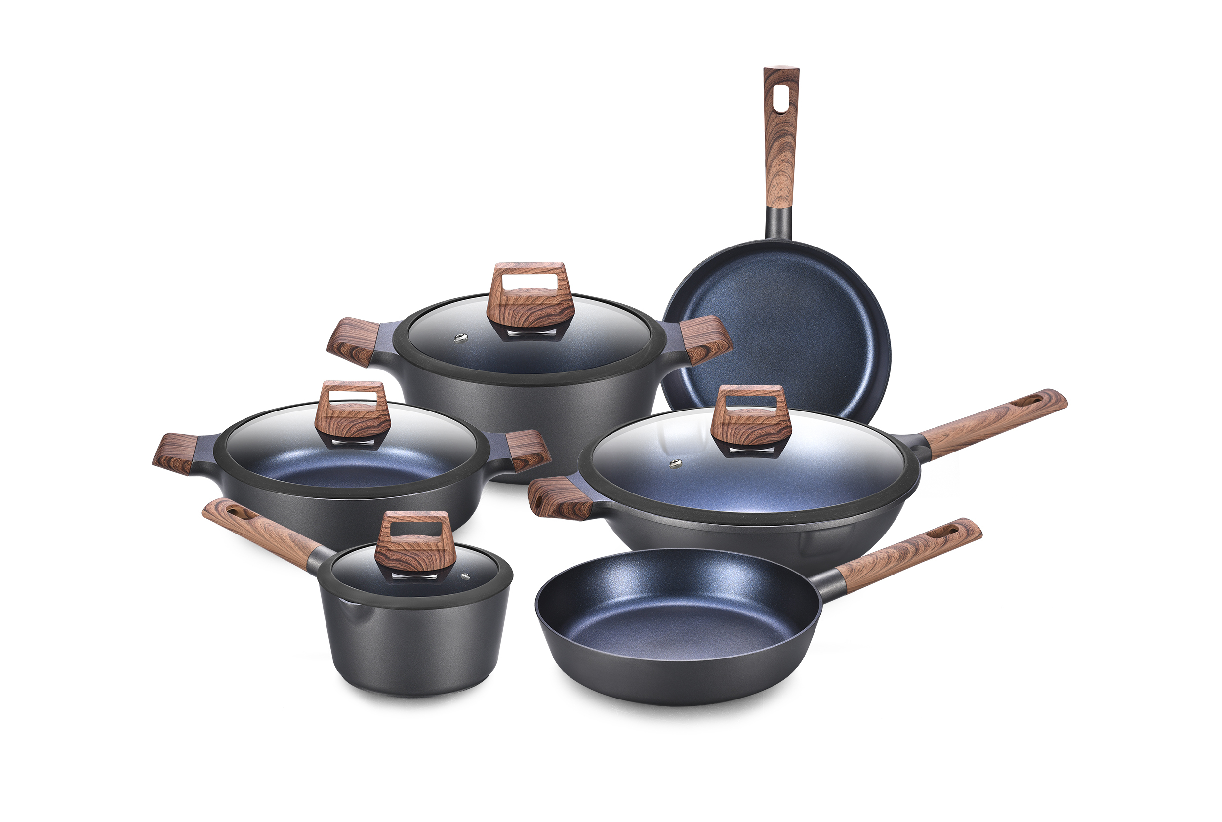 High Quality Kitchen Custom logo Non Stick Pots Pan Set Casserole Aluminium Saucepan Cookware Sets of Cooking Pots · image 6