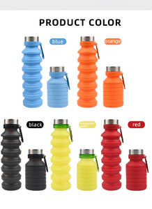 Bouteille d'eau en silicone pliable avec base robuste et gain de place, tasse souple en silicone, gobelet d'eau en silicone - Product Image 2