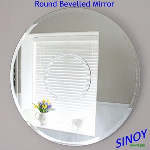 Miroir mural ovale décoratif moderne en verre trempé, forme irrégulière, rond, miroir biseauté - Product Image 5