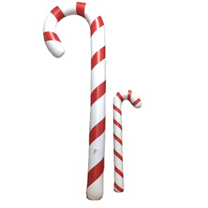 Bastón de caramelo navideño inflable de PVC de 60 cm, decoraciones navideñas para exteriores, para decoración de fiestas infantiles - Product Image 2