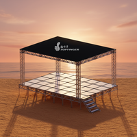 Structure de scène en treillis métallique pour éclairage intérieur, affichage, sonorisation pliable, en aluminium noir, pour sonorisation Line Array et DJ