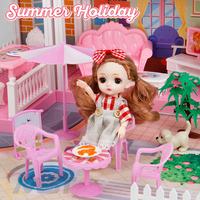Maison de poupée MST Color à décorer soi-même, jouet pour filles, meubles DIY, jeux d'imitation, jouets de construction, maison de jeu avec lumières