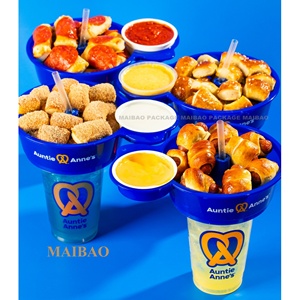 แก้วพลาสติก 2 in 1 สำหรับใส่ขนมและเครื่องดื่ม ขนาด 500 มล. 600 มล. 700 มล. พร้อมฝาปิดสำหรับใส่ขนมและที่วางแก้ว - Product Image 2