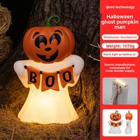 Décoration d'Halloween en plastique, fantôme, citrouille, homme, ornements gonflables lumineux et originaux de grande taille, créant une ambiance festive