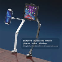 Support de bureau avec base rotative à 360°, bras long, support portable pour moniteur, support pour tablette compatible avec iPad, tablettes, iPhone
