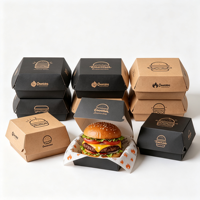Boîtes à hamburgers et à hot-dogs en papier recyclé de qualité alimentaire, écologiques, pour restaurants, portables, parfaites pour les services de livraison de repas à emporter