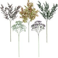 Centaines de styles de branches d'eucalyptus artificielles en plastique à tige unique et longue pour arrangements de vases domestiques et aménagements paysagers