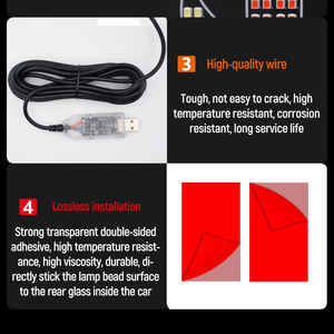 ไฟหน้า LED ดีไซน์ใหม่ลายปีศาจน้อย แผงเมทริกซ์ จอแสดงผลแบบนุ่ม ตกแต่งหน้าต่าง ยืดหยุ่น กันน้ำ 12V 5W สำหรับรถบรรทุกและรถยนต์ - Product Image 3