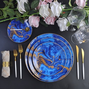 Stock luxe <span class=keywords><strong>chic</strong></span> glaçure porcelaine <span class=keywords><strong>assiette</strong></span> pour banquet de mariage en céramique vaisselle - Product Image 2