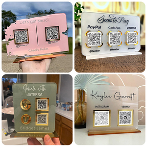 Exhibidor de Mesa Personalizado para Salón de Belleza, Publicidad Comercial, Escaneo para Pagar con <span class=keywords><strong>Venmo</strong></span>, <span class=keywords><strong>Paypal</strong></span>, Efectivo, Espejo Acrílico, Soporte para Código QR - Product Image 2