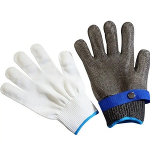 Gants de boucher anti-coupure en acier inoxydable 316L, personnalisables, résistance au coupure niveau 5, vente en gros, directement de l'usine - Product Image 1