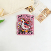 Badge personnalisable en acrylique en poudre Kovict, série animale et santé anglaise, avec languette de traction, accessoire pour étiquette nominative DIY