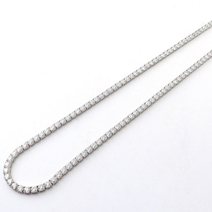 Cadena de Plata de Ley 925 con Cierre Nuevo de 2 mm, Collar de Tenis con Diamantes de Imitación VVS DEF, Corte Redondo, Venta al por Mayor de Fábrica - Product Image 4