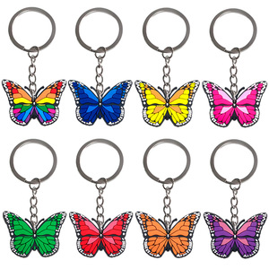 Llaveros de PVC con Forma de <span class=keywords><strong>Mariposa</strong></span> Multicolor, Llaveros de Goma con Forma de <span class=keywords><strong>Mariposa</strong></span> <span class=keywords><strong>Monarca</strong></span> para Bolsos y Mochilas - Product Image 1