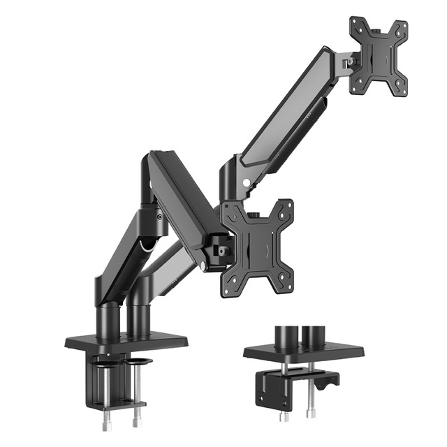 New Adjustable Gas Spring Aluminum Alloy Monitor Arm Dual Monitor Desk Mount 9kg 32 Inches Screen Computer Stand VESA Mount
