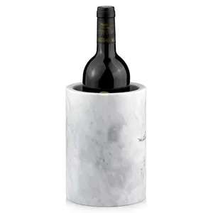 Hot Sale Black Picnic Marble Stone Wine Chiller Holder Ice Bucket Stand Champagne Beer Bucket Red Wine Ice Cooler Barrel