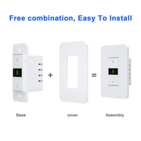 Interrupteur variateur d'intensité lumineuse numérique ETL à 3 voies, variateur intelligent Tuya, interrupteur intelligent compatible avec Siri, Alexa et Google Home