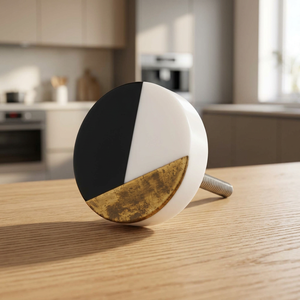 Bouton de meuble hexagonal en résine fait main, poignée de tiroir géométrique, décoration intérieure, mobilier de chambre, Falak World Export Uttar Pradesh - Product Image 1