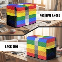 Housse de machine à coudre matelassée en polyester, motif arc-en-ciel gay personnalisé, anti-poussière, pour machine à coudre domestique