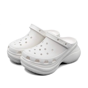 Clogs For <b>Women</b> Thick Sole Closed Toe Breathable Non Slip Odor Resistant 6cm Height Increasing Beach Sandals White <b>Black</b> Bone - Product Image 5