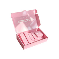 Boîte d'abonnement en carton ondulé rose vif réutilisable en forme d'avion avec doublure en éponge, kit crème pour le visage, intérieur personnalisable