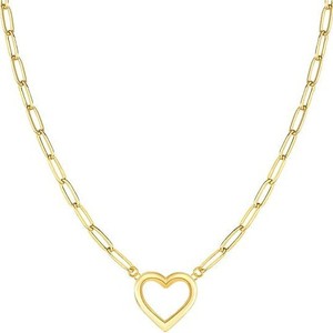 Collar <span class=keywords><strong>de</strong></span> Cadena <span class=keywords><strong>de</strong></span> Acero Inoxidable con Baño <span class=keywords><strong>de</strong></span> <span class=keywords><strong>Oro</strong></span> <span class=keywords><strong>de</strong></span> <span class=keywords><strong>18K</strong></span> y Colgante <span class=keywords><strong>de</strong></span> Corazón, Resistente al Deslustre, <span class=keywords><strong>de</strong></span> Fanhua Jewelry - Product Image 5