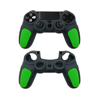 Housse de protection ergonomique en silicone texturé antidérapant bicolore pour manette de jeu Playstation 4/PS4
