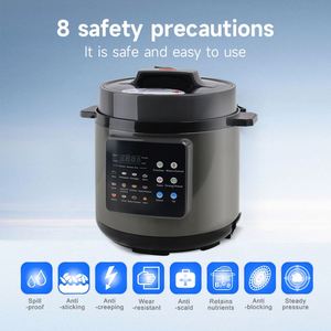 Cuisinière à pression électrique de luxe de haute qualité 6L, grande capacité, en acier inoxydable, intérieur antiadhésif, anti-explosion, compatible lave-vaisselle - Product Image 3