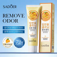 SADOER Dentifrice Saveur Orange Douce Soin des Gencives Rafraîchissant Nettoyage en Profondeur Élimine les Odeurs Nettoie les Taches de Tabac Haleine Fraîche 72H