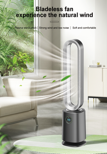 Ventilateur sans pales sur pied au design moderne, idéal pour la maison, avec 11 pales en carbone actif, lumière, télécommande et minuterie - Product Image 2