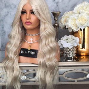 Biondo Platino # Parrucca 60 Full Lace Front HD in Capelli Umani Vergini Peruviani Remy, 36 Pollici, Cuticole Allineate, Trasparente, Stile Francese - Product Image 3