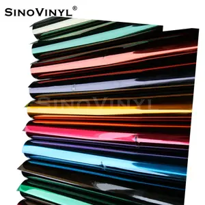 SINOVINYL 도매 공장 자체 접착 중국 스테인드 윈도우 유리 스티커 필름 건물을위한 다채로운 유리 필름