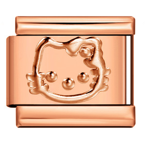 Pulsera de dijes italiana DIY de oro rosa y acero de titanio con patrón estampado, accesorio de joyería unisex para regalo - Product Image 5