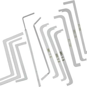 Kit d'outils de réparation pour serrurier, 11 pièces, clés universelles argentées pour la réparation domestique DIY - Product Image 1