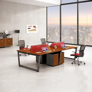 현대 사무실 테이블 콜 센터 칸막이 워크 스테이션 모듈 4 사람 테이블 워크 스테이션 가구 사무실 워크 스테이션 책상