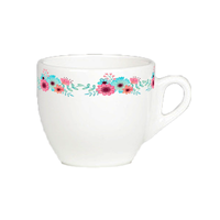 BENELUCK Ensemble Tasse et Soucoupe en Porcelaine Style Marocain Classique, Motif Floral Pastoral Personnalisé, Écologique, Hunan 180ml BL-D036 Maison