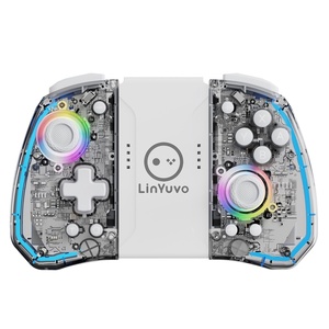 LinYuvo United Travel pour <span class=keywords><strong>Joy</strong></span>-<span class=keywords><strong>Con</strong></span> pour manette KS40, éclairage RGB, macro-programmation, gauche/droite, design transparent - Product Image 5